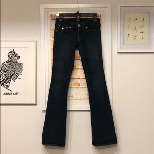 True Religion size 25 indigo flared dark denim